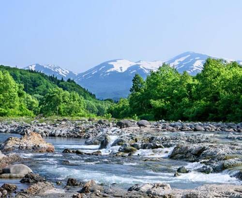 月山登山+夏スキー