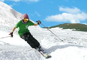 月山登山+夏スキー